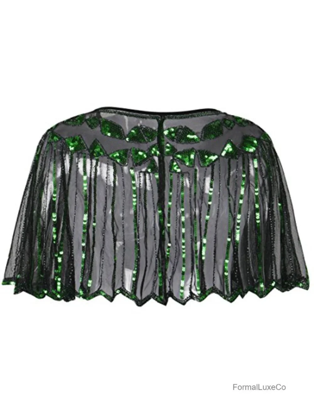 1920s Sequin Beaded Cape Cover Up Evening Party Bolero Shawl